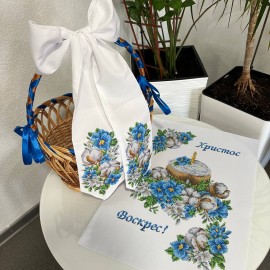 Рушник  синій з бавовною 